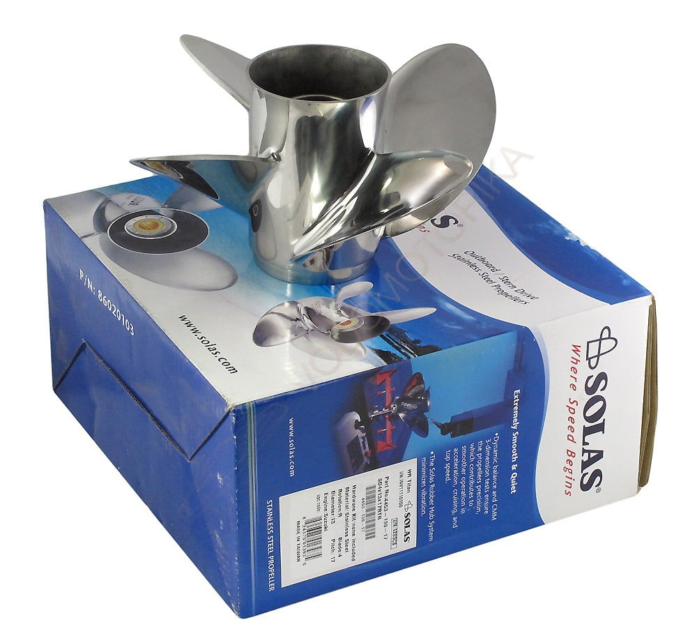SOLAS Stainless Steel 4 blades propeller Yamaha 150/175/200/225/250/300 V6 (2stroke and 4stroke) AND Stern Drive 3.0/4.7L